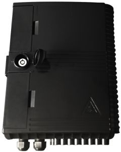 Настенна кутия, държач за LGX module, 16 порта + 2 щуцера, черна