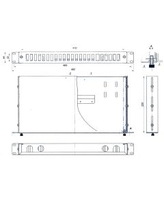 19'' ODF 12 порта, дуплекс, 1U, 1 касета, 24 термофити