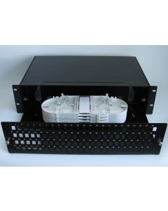 19'' ODF  48 порта, дуплекс, 2U, 4 касети, 96 термофити