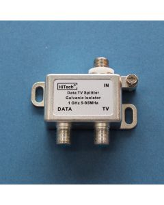 Сплитер 1x2 DATA/TV с галваничен изолатор и HPF80MHz